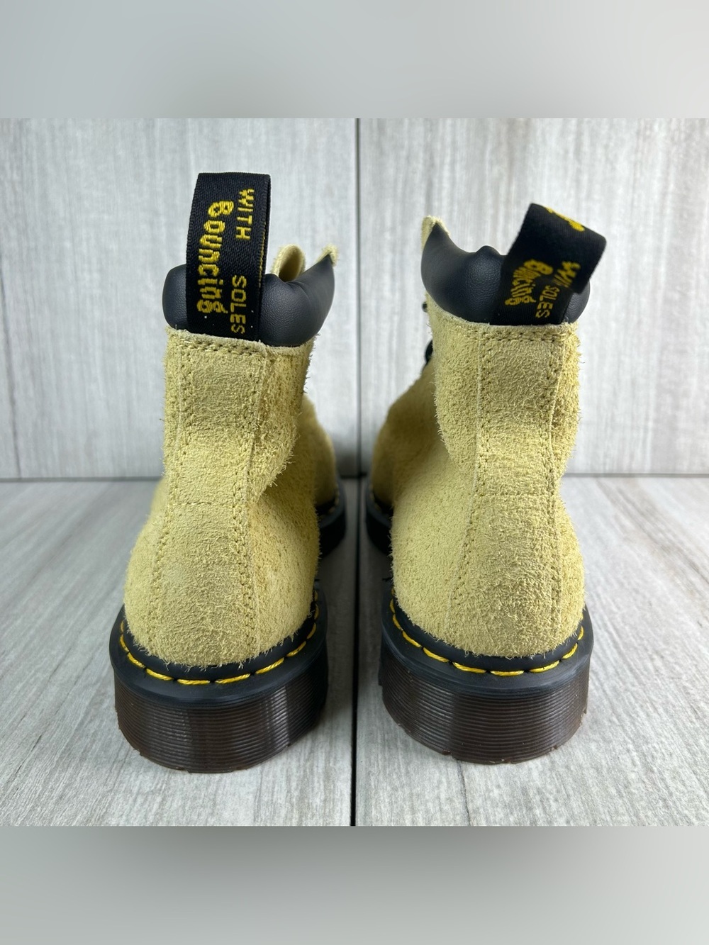 NEW Dr. Martens Docs 939 Ben Yellow Suede Lace-Up Combat Boots Men’s Size 12 - Picture 7 of 10
